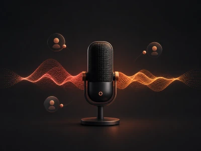 Abstract voice conversation with a microphone and sound waves
